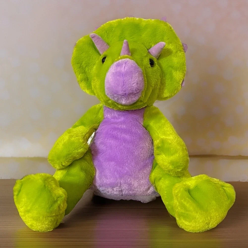 Noah's Ark Animal Workshop DINOSAUR Stuffed Animal Plush Sitting Green Purple